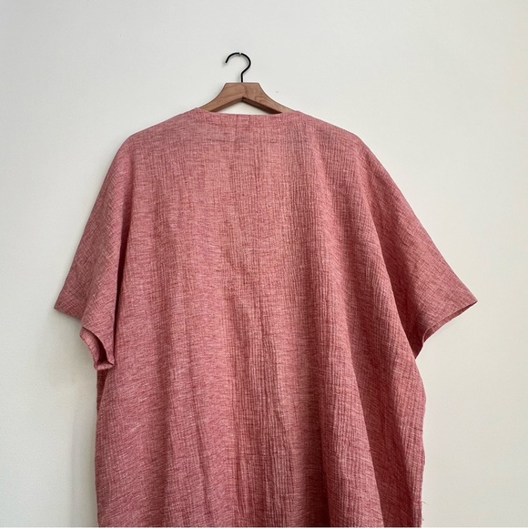 Soft Surroundings Whisper Linen Topper Rose Lightweight Gauzy Kimono Shawl XL - Picture 10 of 11